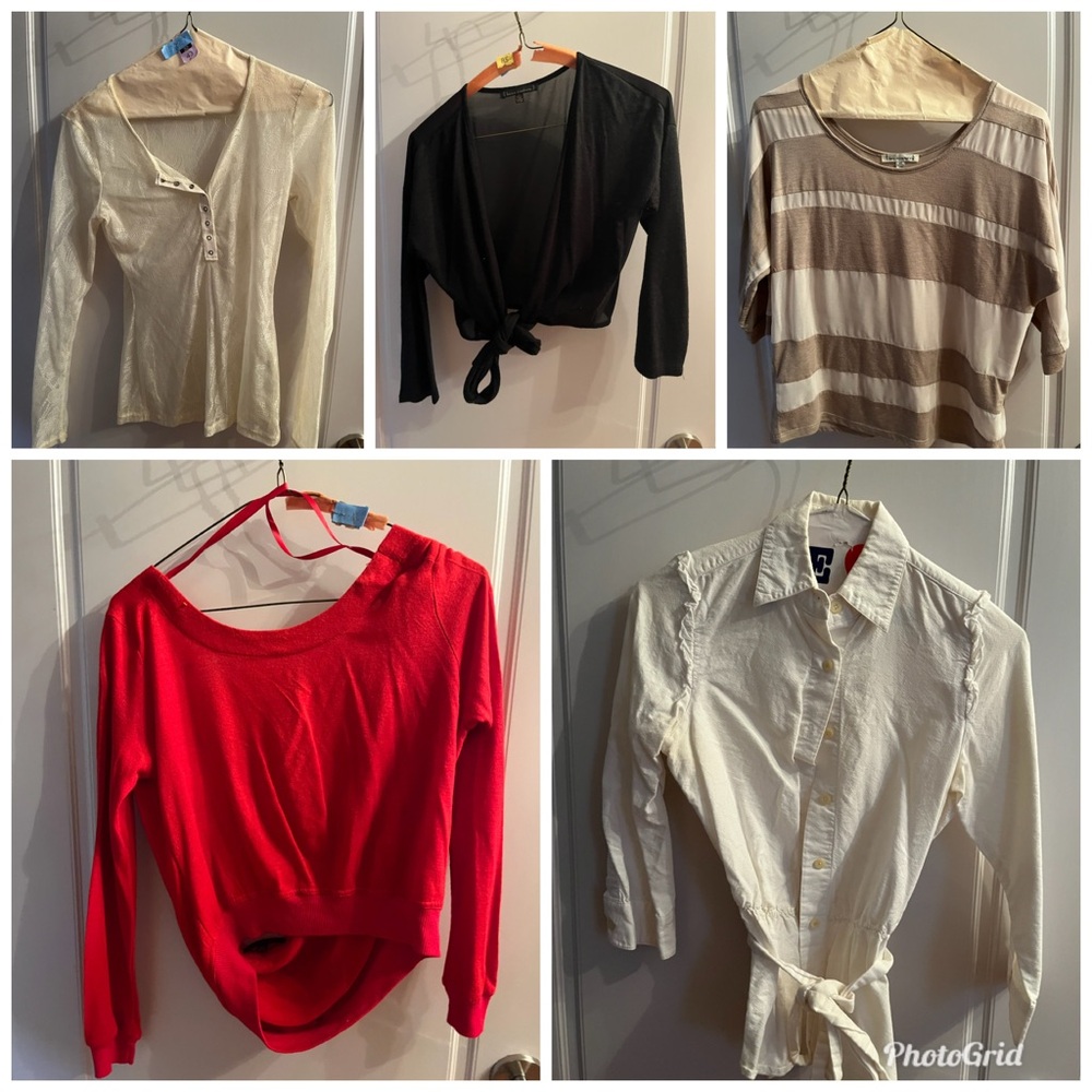Urban Outfitters Lot Of 5 Long Sleeve Sexy Tops Blouses Sz XS